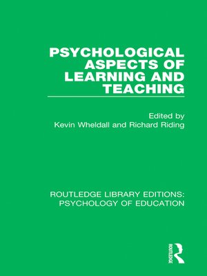cover image of Psychological Aspects of Learning and Teaching